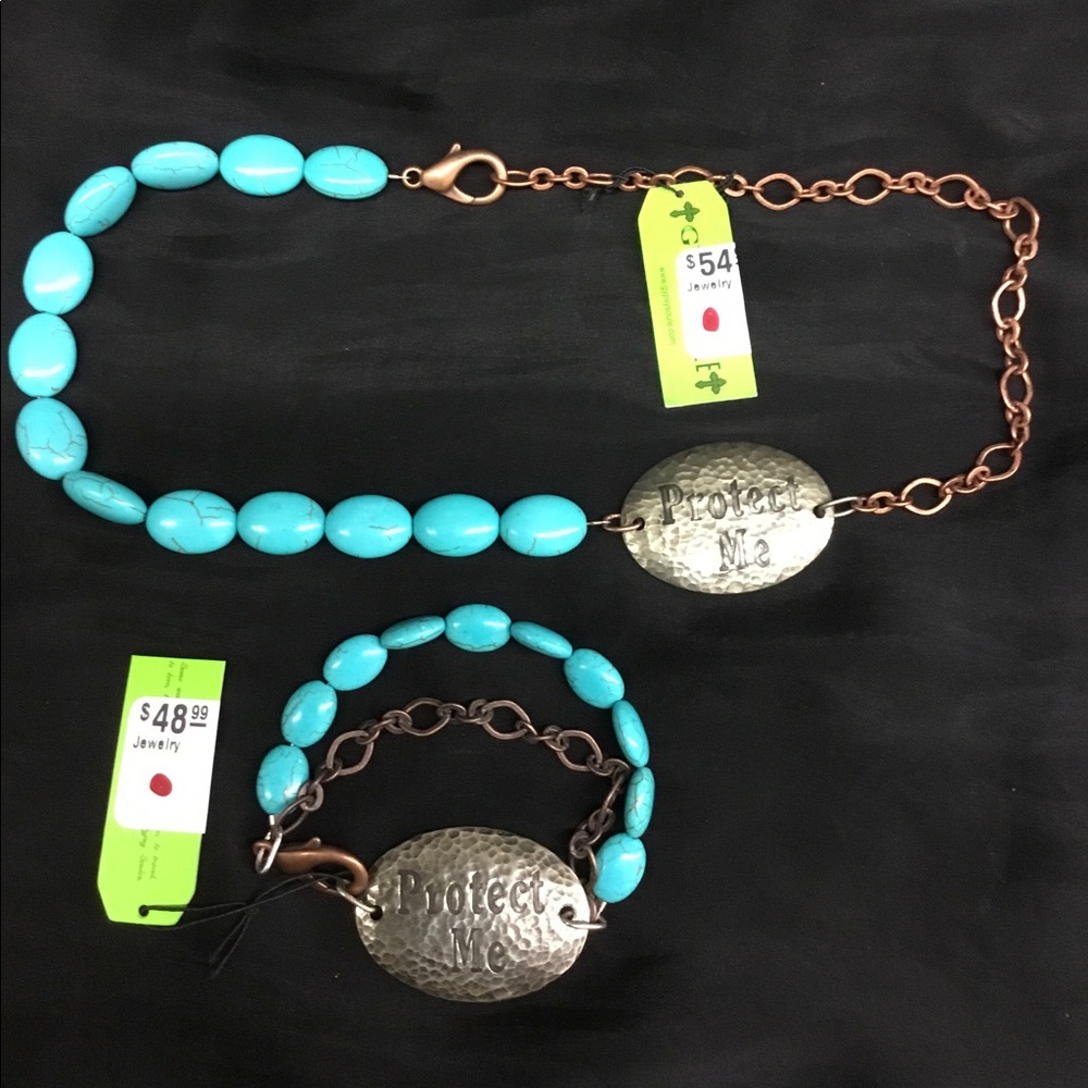 NWT Turquoise "Protect Me" Gypsy Soule Necklace & Bracelet